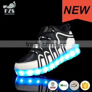 HFJH205 High Top Flashing Light Night Running Sneaker Men Led Shoes thumbnail-6
