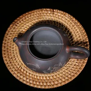 Nixing Pottery Flat Big Stomach Chinese Pure Handmade Ceramic Teapot Best Gift Tea Ware thumbnail-3