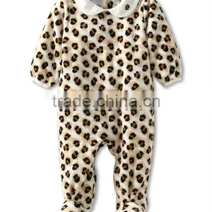 Leopard Printed Footed Bodysuit Baby Clothing Wholesale China thumbnail-1