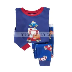 S32657W Boutique Childrens Clothes Sets Boys Pajamas Long Sleeve Children Sleepwear 100% Cotton Kids Pyjamas thumbnail-1