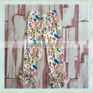 Floral Printed Icing Ruffle Pant Wholesale Icing Pants Baby Icing Ruffle Pants thumbnail-1