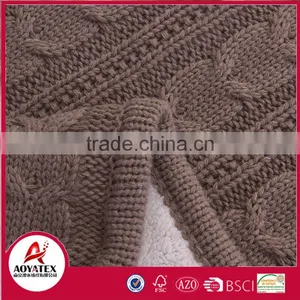 Hot Selling Soft Acrylic Knitting Crochet Blanket Backside Sherpa thumbnail-4