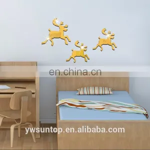 Room Decoration Christmas Reindeer Removable Mirror Wall Sticker Home Decoration Wholesale thumbnail-2