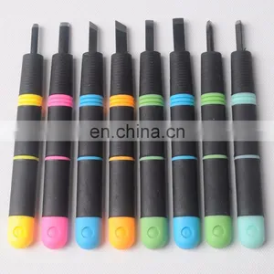 8pcs Assorted Plastic Handle Carving Knives Set thumbnail-1
