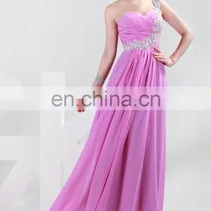 2015 Grace Karin Cheap Pink Long Evening Dresses One Shoulder Evening Gown CL4425 thumbnail-3