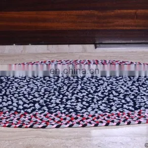 Designer Braided Floor Mat Embroidered Indian Handmade Reversible Door Mat thumbnail-3