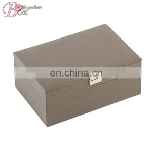 Brown Leather Return to The Ancients Style Jewelry Set Box With Button thumbnail-3