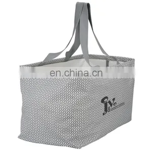 XD1019 Utility Tote Folding Stripe Canvas Beach Tote Bag Wholesale thumbnail-1