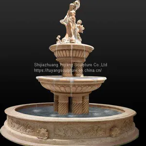 Hot Sale Outdoor Natural Stone Marble Water Fountain Price Statue thumbnail-1
