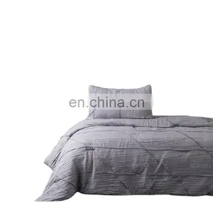Home Bedroom Bedding Quilt Pillow Set Solid Color Bedspread Household Quilted Quilt Cover Embossed Bedspread Set thumbnail-1