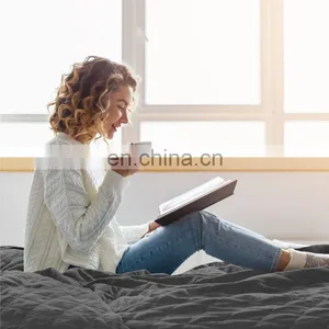 Wholesale High Quality Full Size Grey 100% Polyester Comforter Quilt Set For Adult thumbnail-7