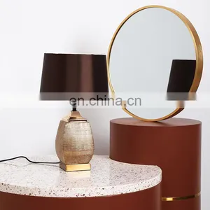 European Modern Style Indoor Ceramic Base Gold Table Porcelain Lamp for Home Decor thumbnail-1