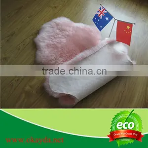 Real New Zealand Pink Sheepskin Rug thumbnail-1