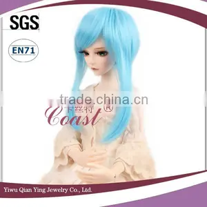 Middle Length Cutie Light Blue Straight Bjd Doll Wig thumbnail-2