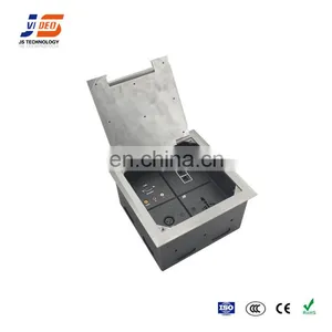Silver Ac Brushed Golden Metal Power Multi Insert Network Floor Box thumbnail-3