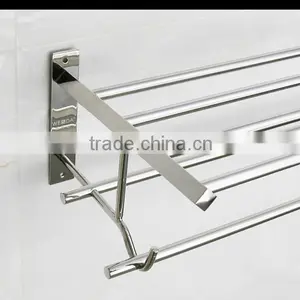 Wesda Wall Mounted Stainless Steel Bathroom Shelf Towel Rack A095 Quality Choice thumbnail-3