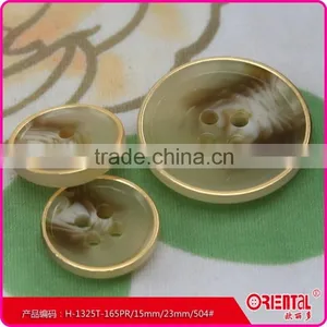 2 Holes Brown Plastic Resin Button With Custom Made Logo thumbnail-2