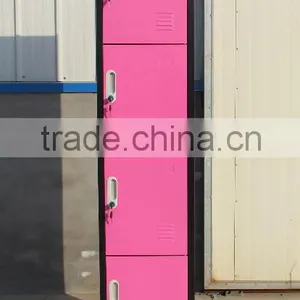(DL-SL1)China Manufacturer Folding Colorful 4 Tier Steel Lockers Storage Locker for Employee/vertical 4 Door Steel Metal Locker thumbnail-1