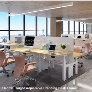 Double Bench Electric Height Adjustable Standing Desk Bench Desk thumbnail-1