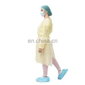 Industry Use Dustproof Laboratory Impervious Disposable Yellow Isolation Cover Gown thumbnail-5