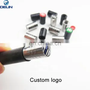 Set of 4 Custom Logo Chrome Metal Tire Valve Caps thumbnail-2