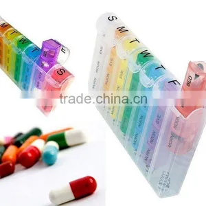 Colourful Plastic Medicine Storage Pill Box 7 Day Tablet Sorter Container Case Organizer Health Care Quality Choice thumbnail-3