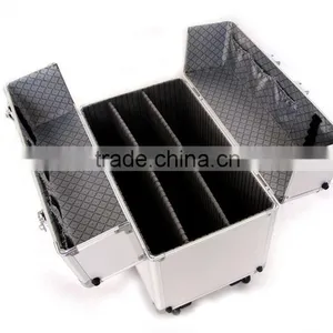 Hot Sale Sliver Double Opening Luggage Trolley Case With Good Quality thumbnail-1