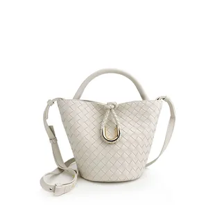Bucket Bags Women's Totes Bags Hand Bags Designer Luxury Woven Bag Knitting Straw Bag Soft Lady Handbags New In Handmade thumbnail-5