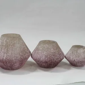 Antique Craft Glass Jar Glass Candle Holder Glass Vase Mosaic Vase thumbnail-4