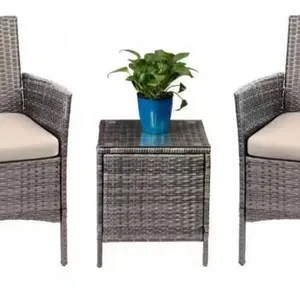 Modern Design 3-Piece Outdoor PE Rattan Garden Coffee Set Factory Direct Delivery Courtyard Portable Garden Sofa Set thumbnail-4