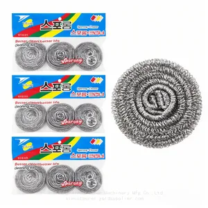 Wholesale 3 Packing Stainless Steel Scourer Pot Clean Scrubber Ball thumbnail-1