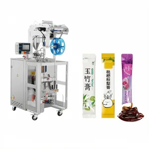 Commercial Quantitative Three-Side Seal Paste Small Packaging Filling Machine for Shaped Sachets With Honey Coffee Juice Liquid thumbnail-1