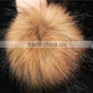 Natural Real Raccoon Fur Pom Poms For Shoes Bag Fur Cap Accessories thumbnail-1
