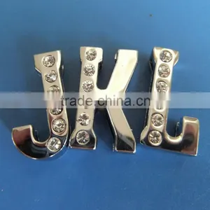 Zinc Alloy Charms Half Side Rhinestones Inlayed 18mm Slide Letters thumbnail-6