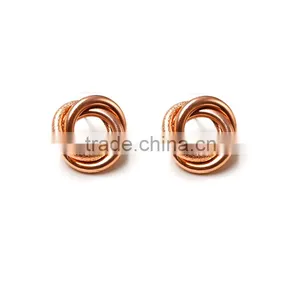 Simple Designs For Women Rose Gold Flower Daily Wear Earrings Fashion Jewelry thumbnail-2