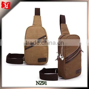Men Vintage Retro Canvas Chest Bag With Shoulder Canvas Satchel Bag Tote Bag thumbnail-1
