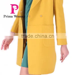2016 Fashion Spring Wholesale Clothing Medium Length Slim Fit Wool Women Trench Coat thumbnail-6