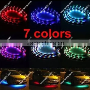 7 Color Underbody System LED Neon Strip Light,Under Car LED Lights 24" x 2 & 36" x 2 thumbnail-1