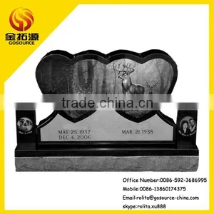Double Heart Shape Headstone thumbnail-1