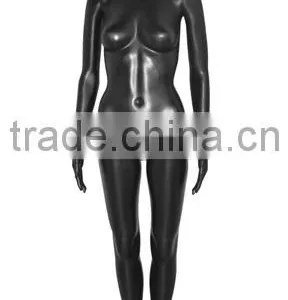Black Abstract Head Standing Slim Plastic Ghost Mannequins Rotatable Nude Manikin for Clothing Shop thumbnail-5