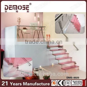 Indoor Stair Railing Installation Tempered Glass Small Space Straight Stairs thumbnail-1