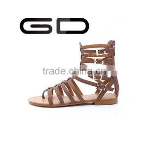 Strap Women Love Hollow Breathable Zipper Flat Sandals for Beach Party thumbnail-1