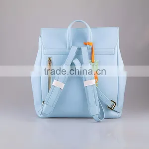 4574 2016 Factory Price Fashion Blue Leather Backpack la Moda Mochila Azul thumbnail-3