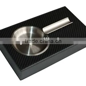 Vintage Black Patterned Leather Ashtrays for Valentine's Gift thumbnail-3