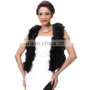 Fashion Lady Balck Sleeveless Fur Vest in Guangzhou 2016 thumbnail-2