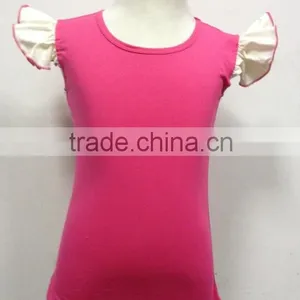 Hot Selling Girls Blank Ruffle Sleeve t Shirt thumbnail-1