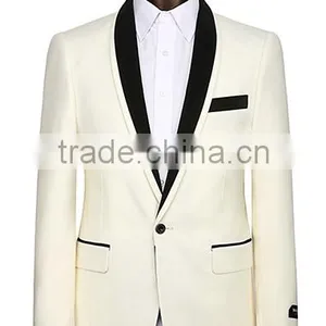 New Fashion Mens Slim Fitted Blazer Stylish White Blazer With One Buttton thumbnail-1