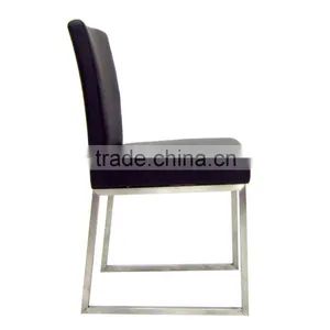 Black Low Back Stainless Steel Legs Model Dining Chair Made in China thumbnail-2