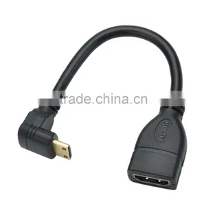 CHEERLINK HDMI Male to Female Extension Cable With 90 Degree Angle - Black (15cm) thumbnail-1