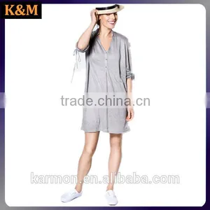 Light Grey Linen Dress Cute Dress Mini Dress thumbnail-1